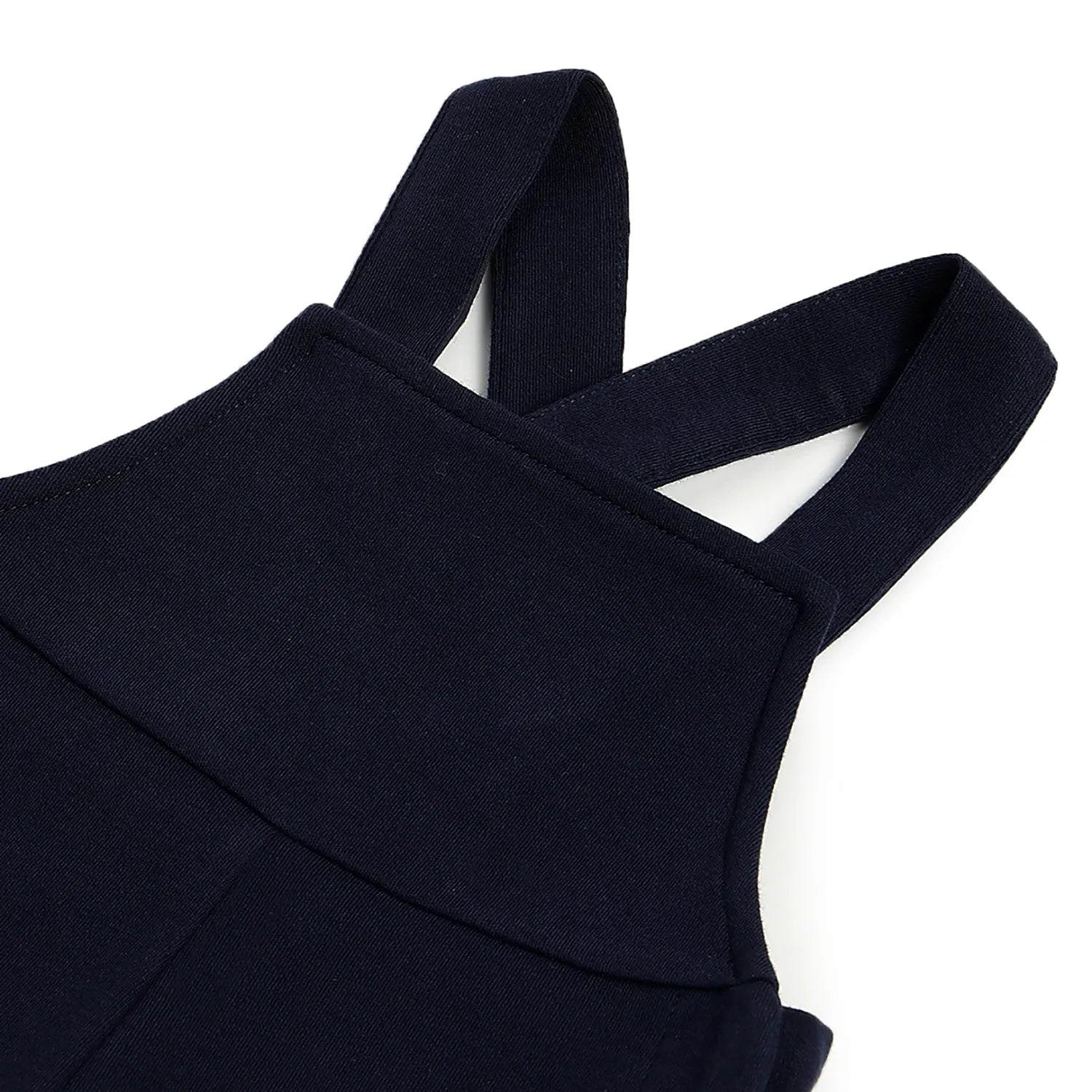 Girls Navy Embellished Short Dungaree