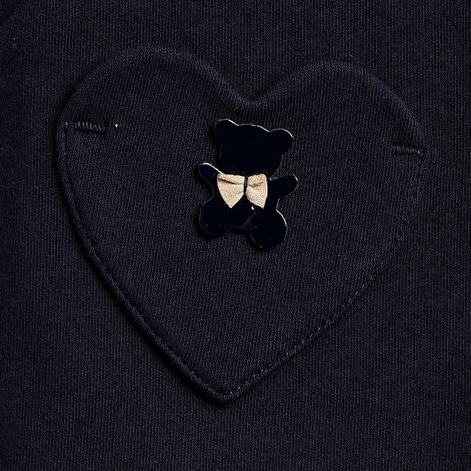 Girls Navy Embellished Short Dungaree