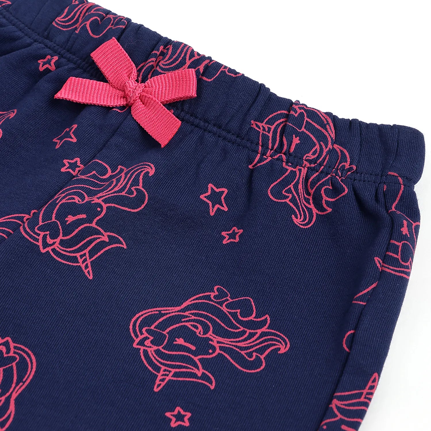 Girls Navy Printed Joggers