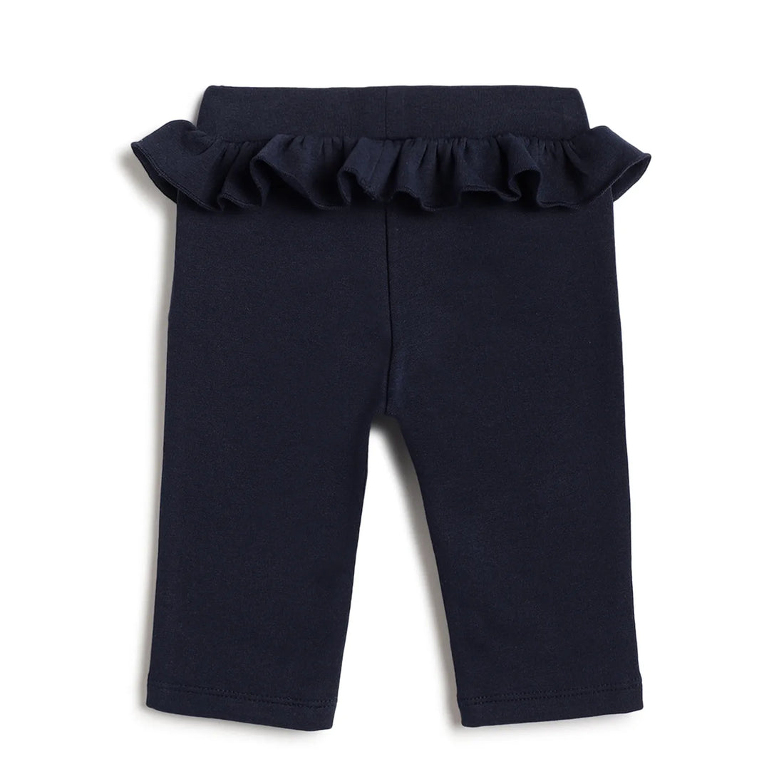 Girls Navy Self Design Trousers