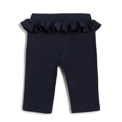 Girls Navy Self Design Trousers