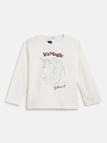 Girls Off-White Animal Printed Cotton T-shirt