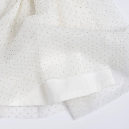 Girls Off White Polka Dot Printed Skirt
