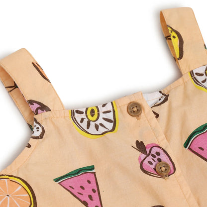 Girls Orange Printed Crop Top