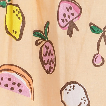 Girls Orange Printed Dress