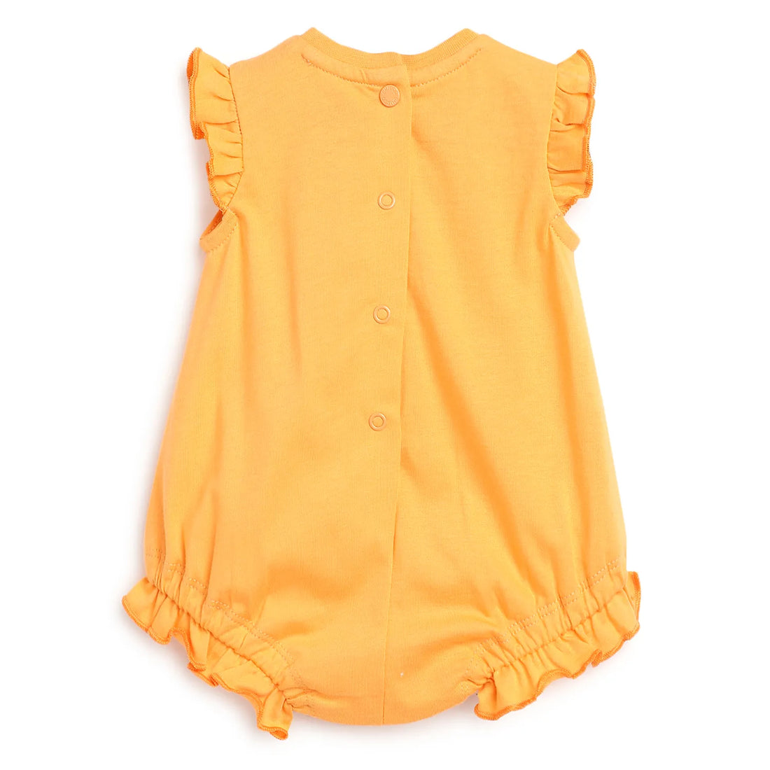 Girls Orange Printed Rompers