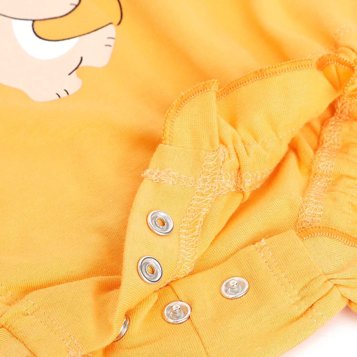 Girls Orange Printed Rompers