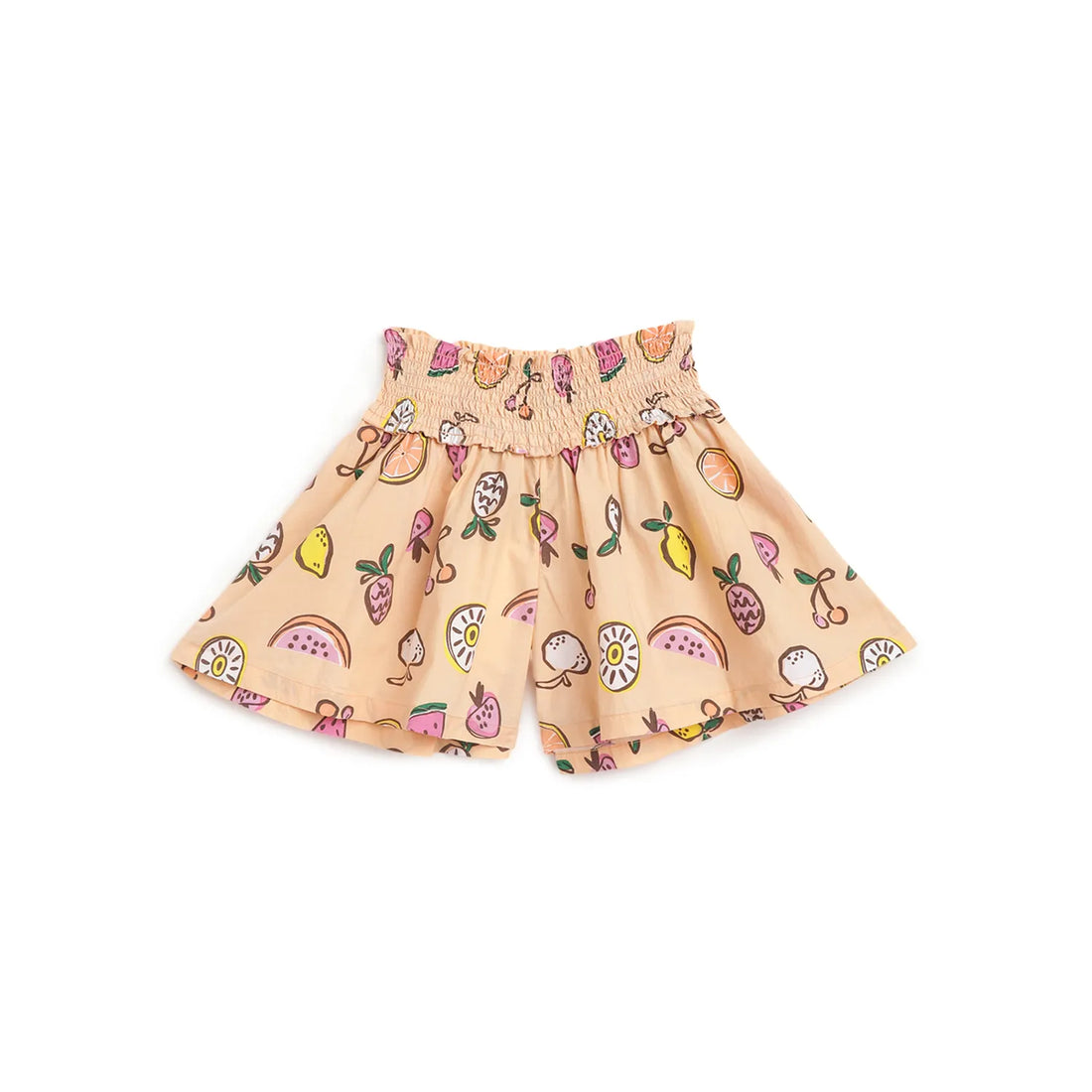 Girls Orange Printed Shorts