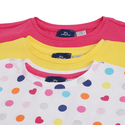 Girls Pack Of 3 Printed T-shirt