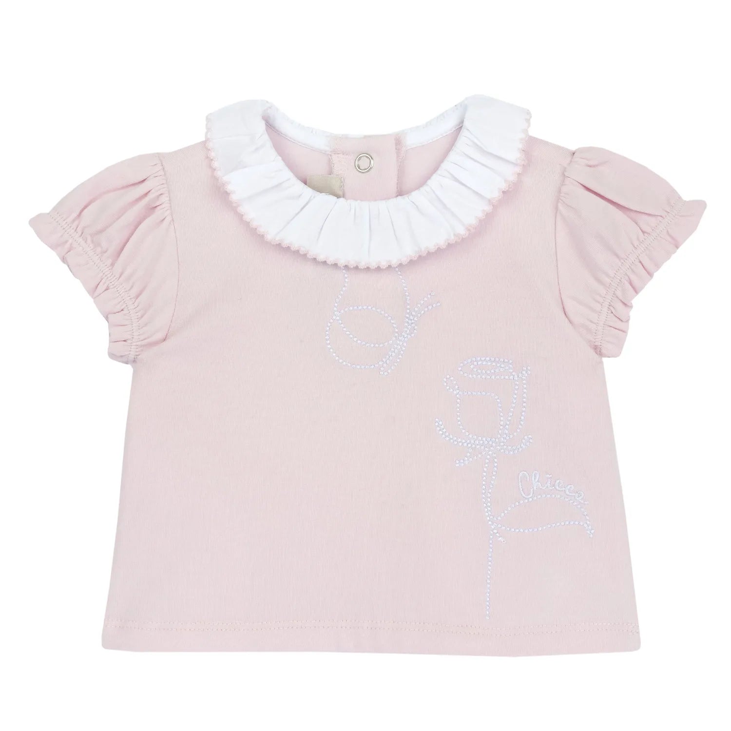 Girls Peach Embroidered T-shirt