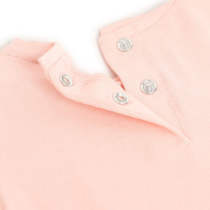 Girls Peach Graphic Printed Top