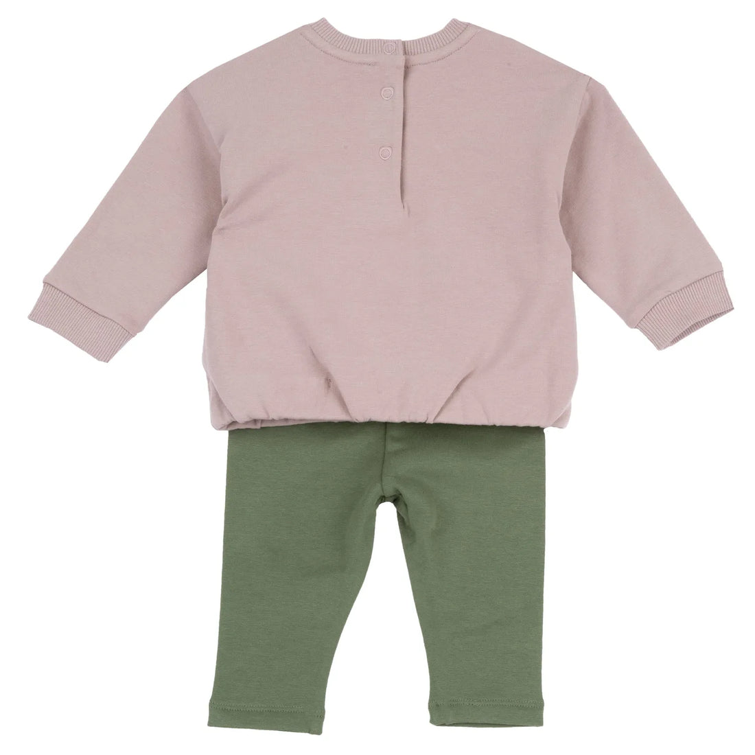 Girls Pink &amp; Green Printed Sweatshirt with Leggings