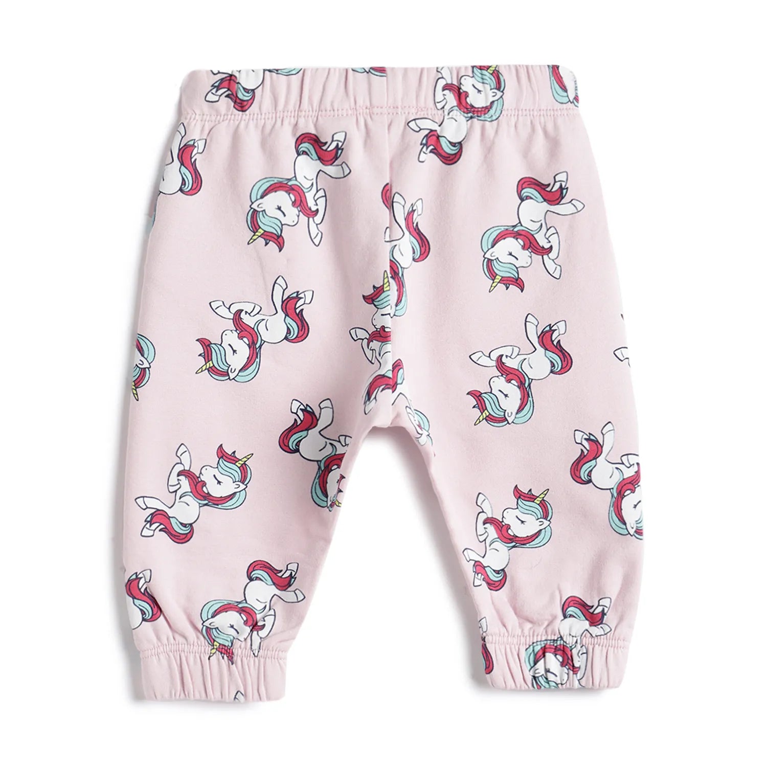 Girls Pink Animal Printed Joggers