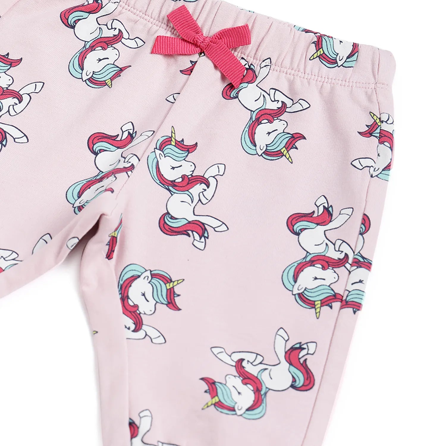 Girls Pink Animal Printed Joggers