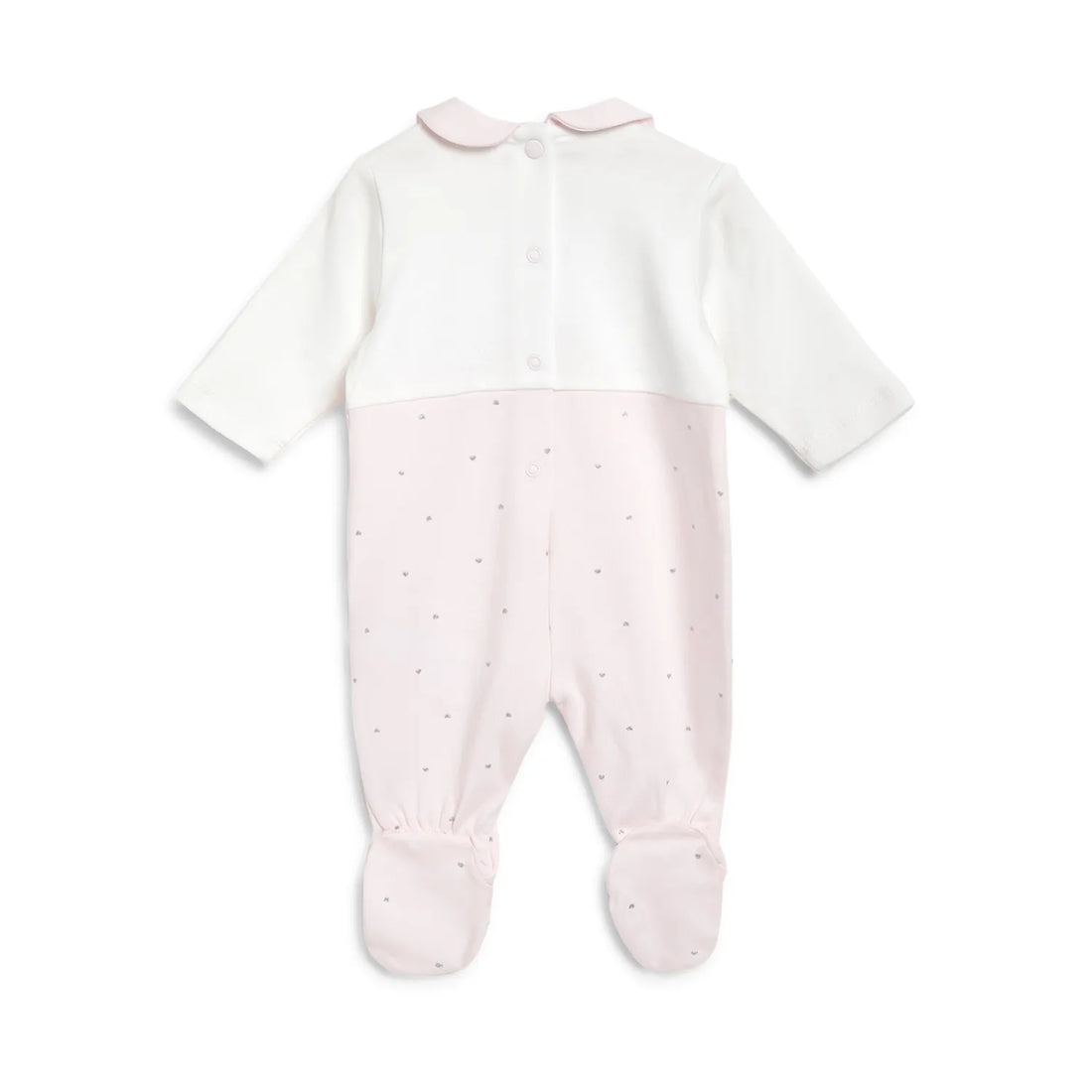 Girls Pink Applique Leg Opening Babysuit