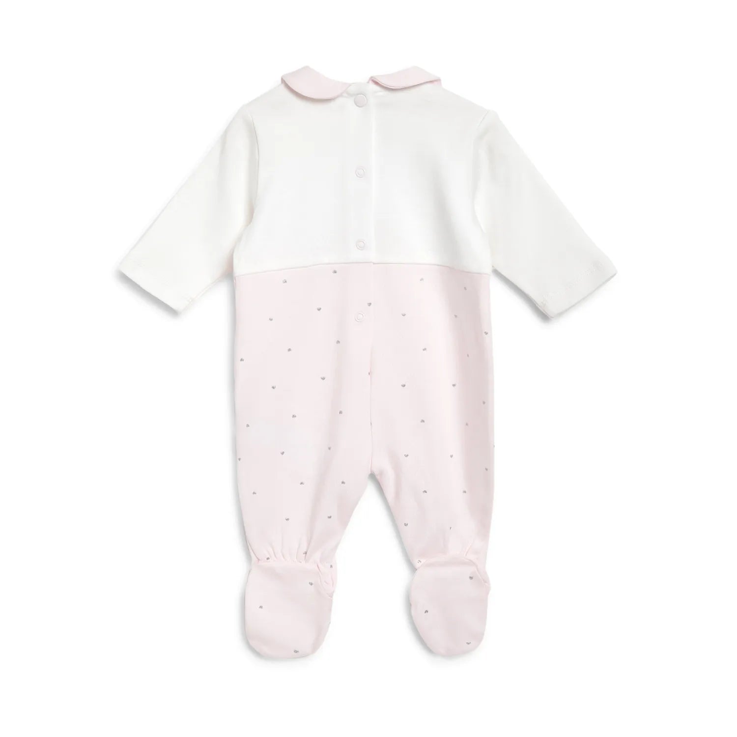 Girls Pink Applique Leg Opening Babysuit