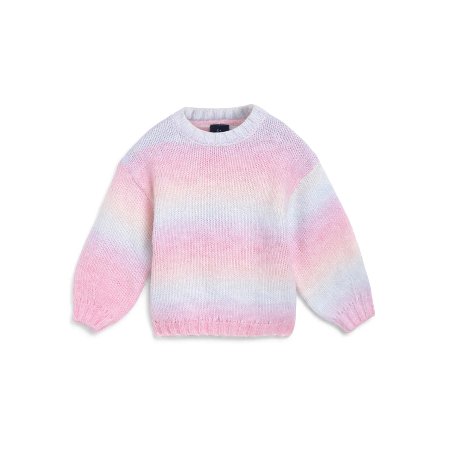 Girls Pink Colourblocked Pullover