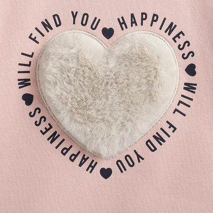 Girls Pink Embelished Sweatshirt with Leggings