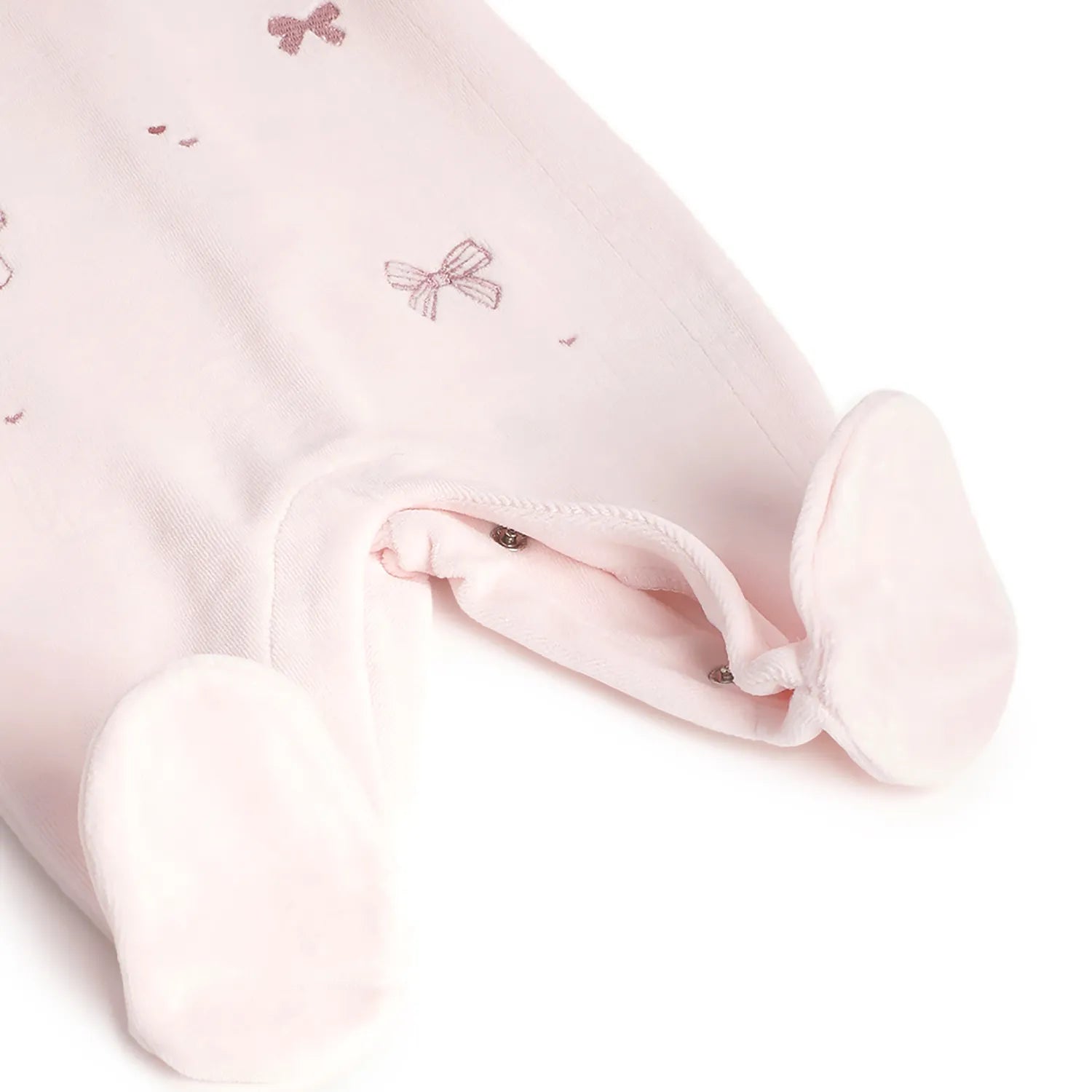 Girls Pink Embellished Leg Opening Babysuit