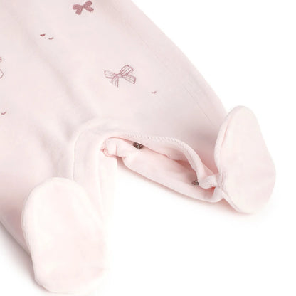 Girls Pink Embellished Leg Opening Babysuit