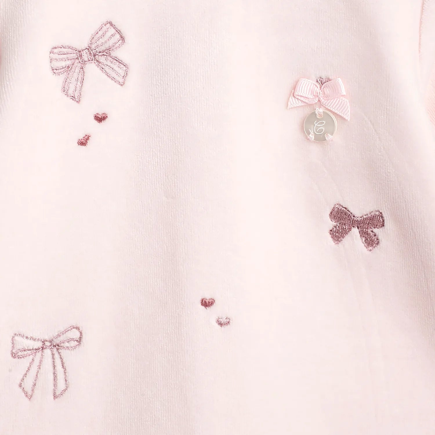 Girls Pink Embellished Leg Opening Babysuit