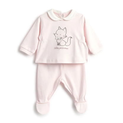 Girls Pink Embellished Smock with Leggings