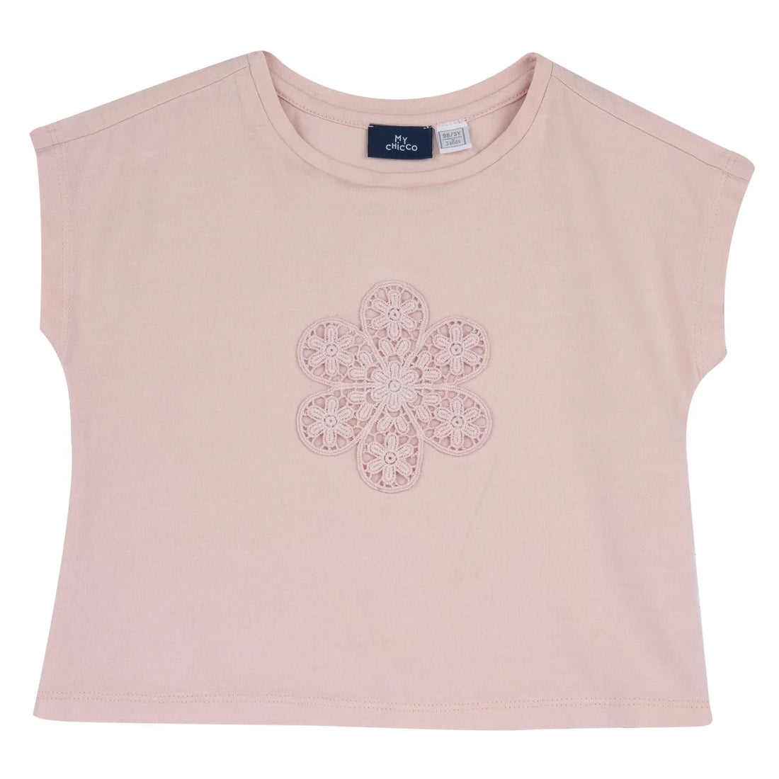 Girls Pink Embroidered T-shirt