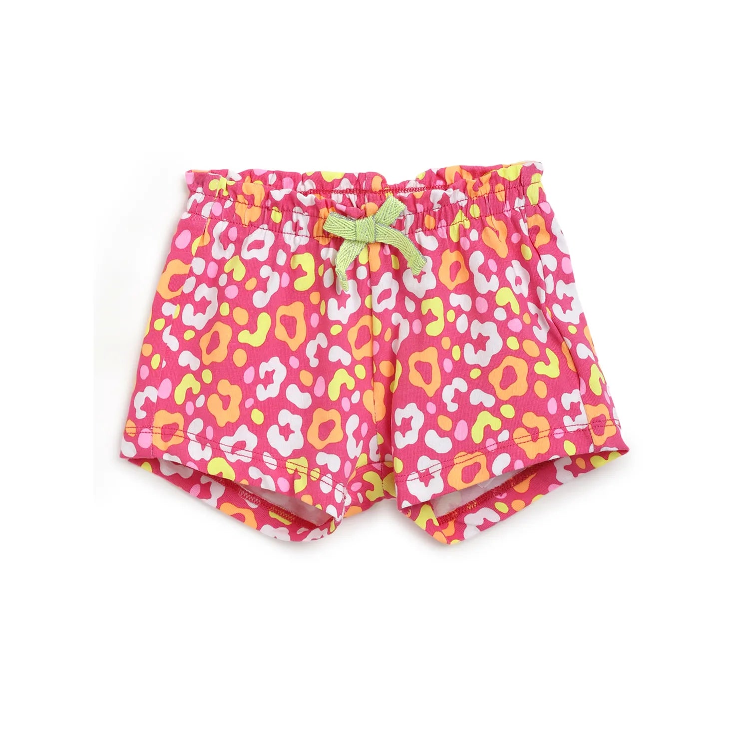 Girls Pink Floral Printed Shorts