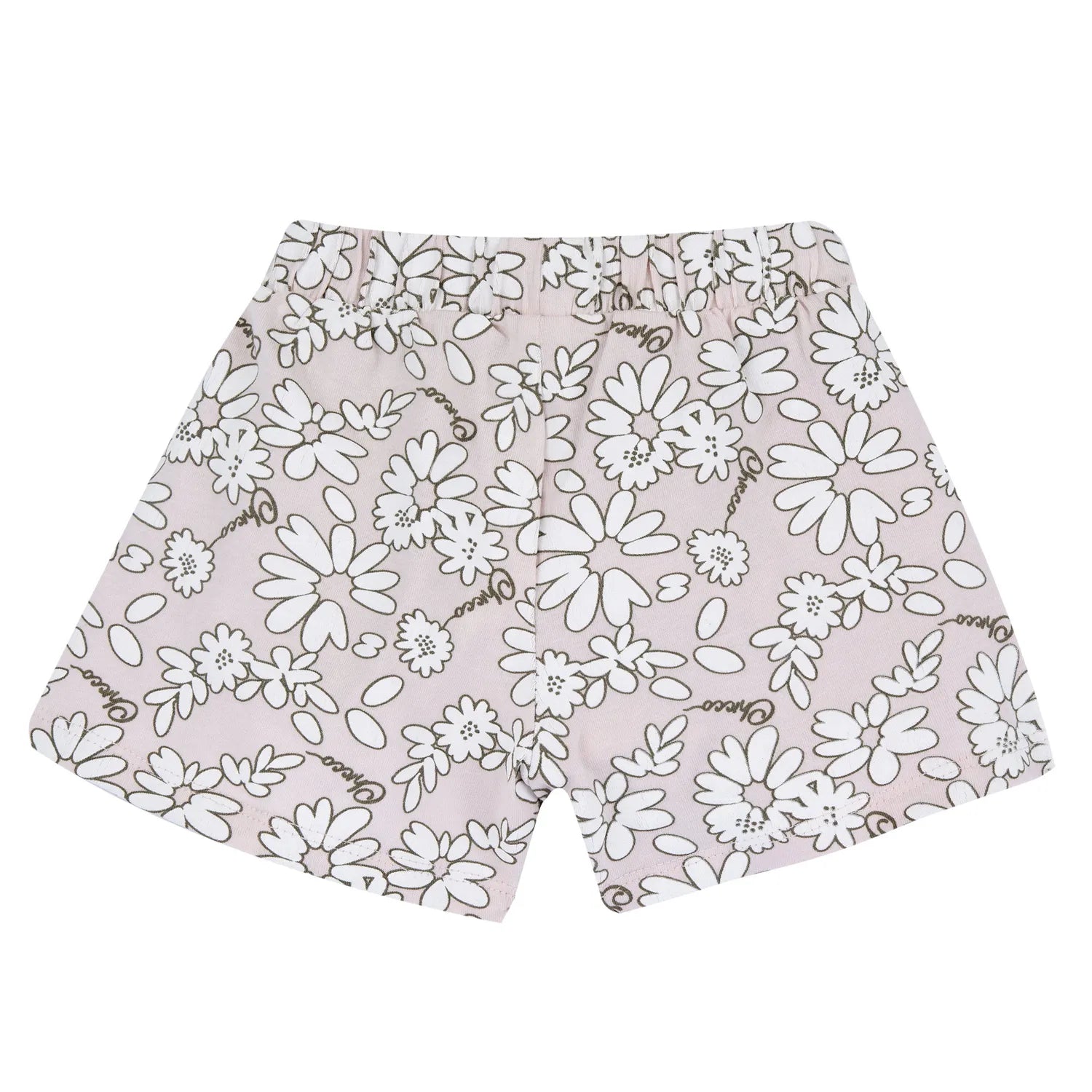 Girls Pink Floral Printed Shorts