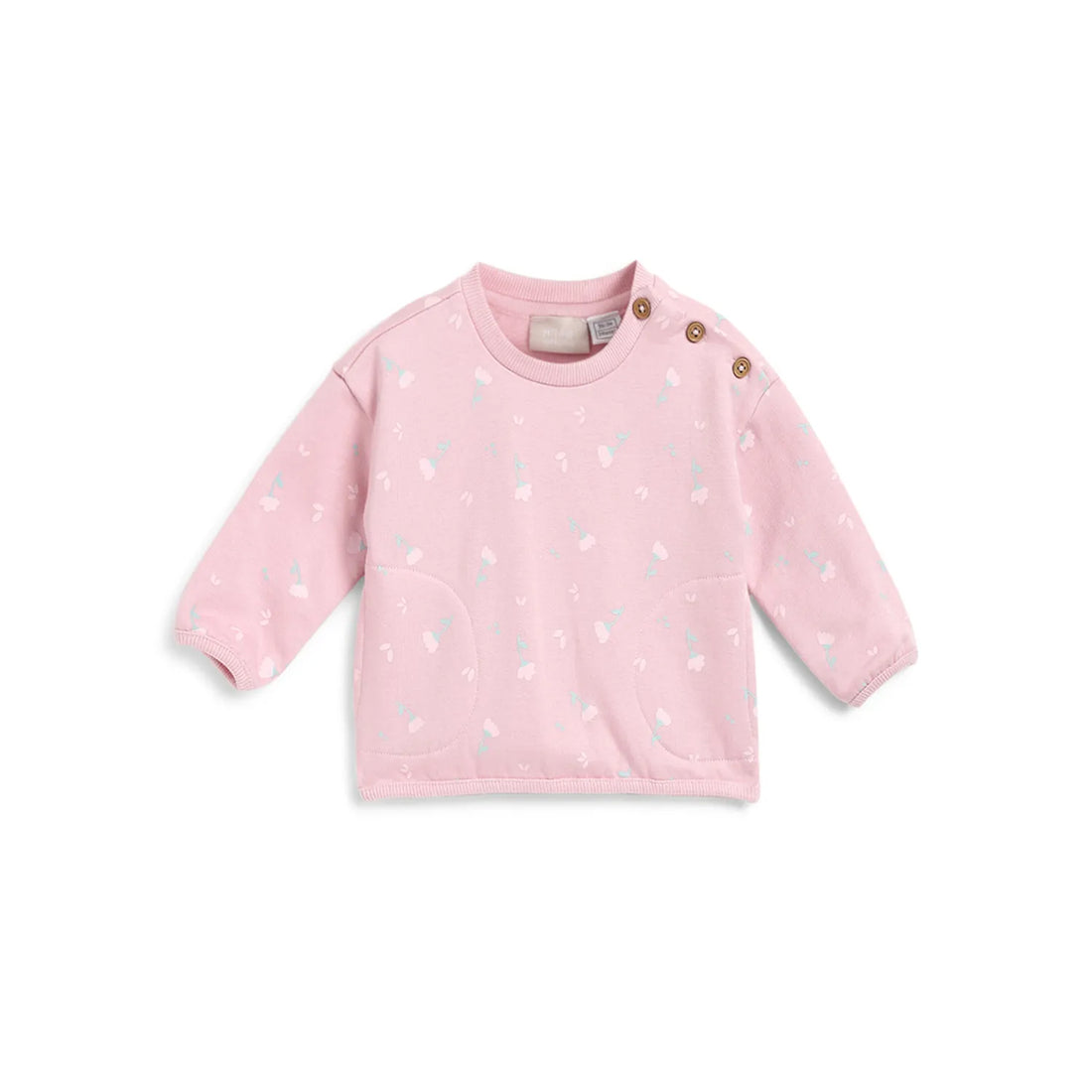 Girls Pink Floral Printed Sweatshirt
