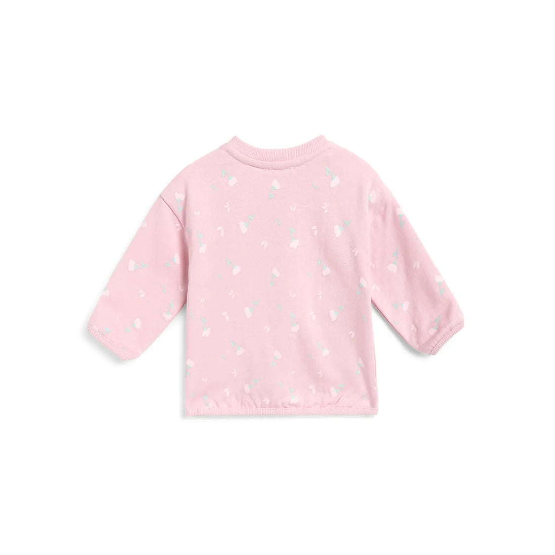 Girls Pink Floral Printed Sweatshirt