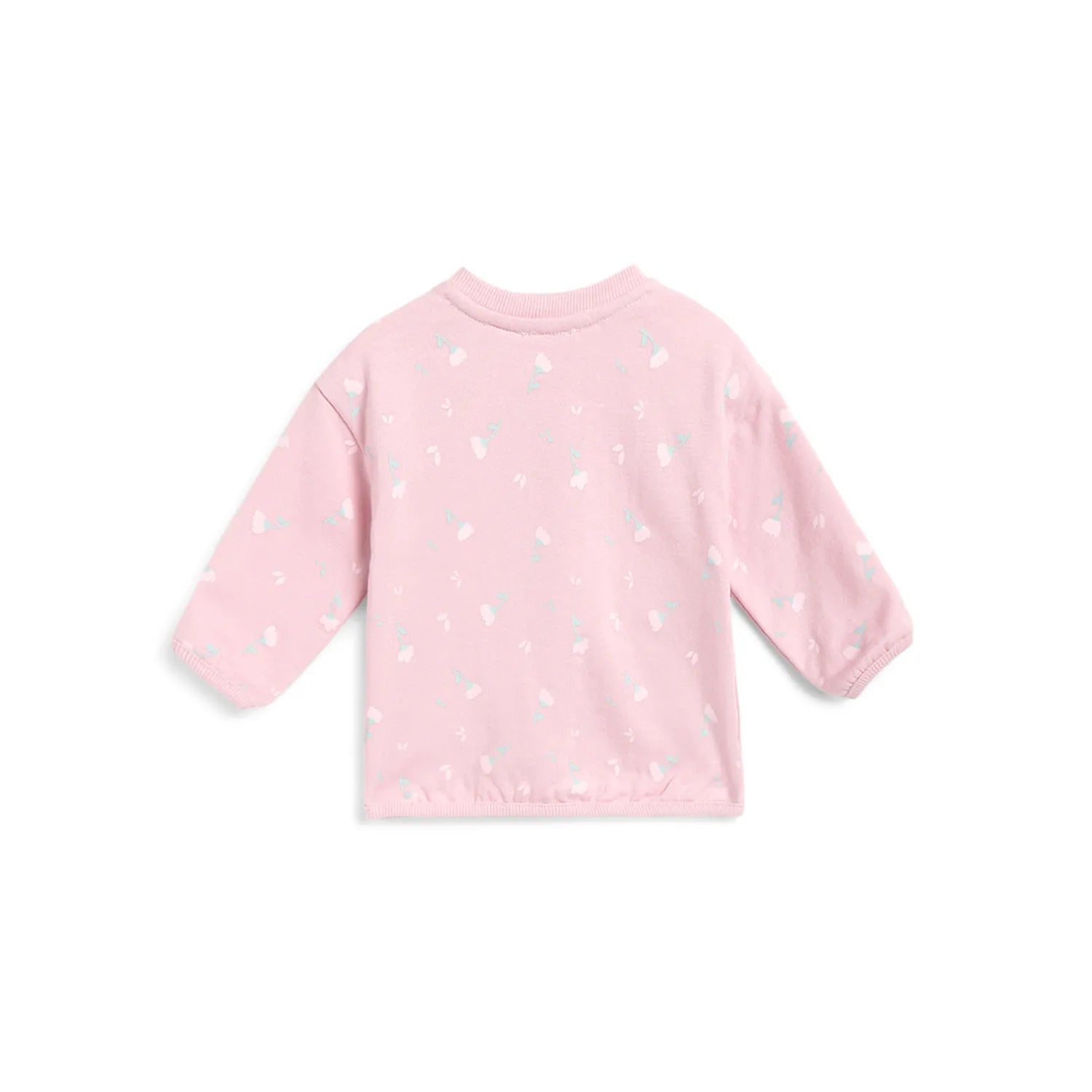 Girls Pink Floral Printed Sweatshirt