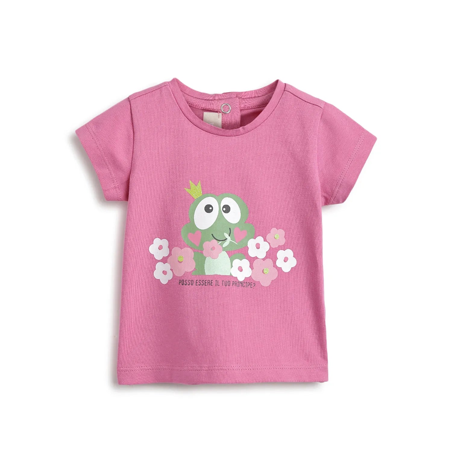 Girls Pink Graphic Printed T-shirt