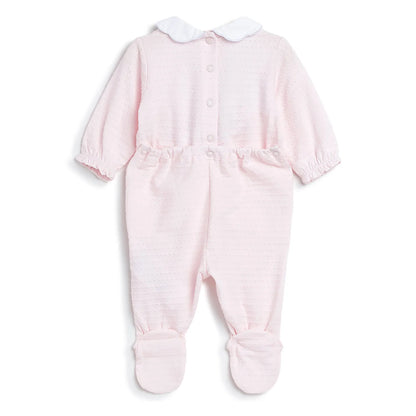 Girls Pink Nappy Opening Babysuit