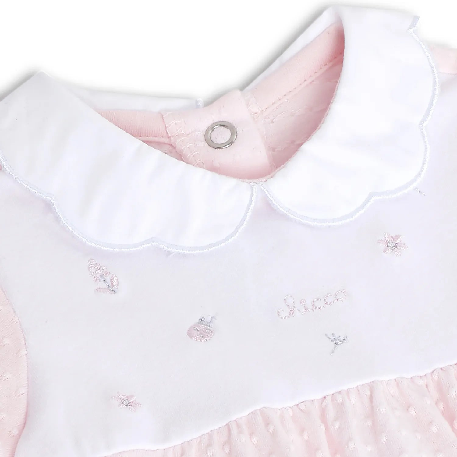 Girls Pink Nappy Opening Babysuit