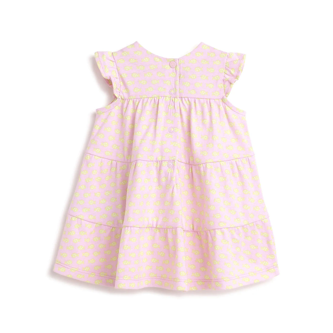 Girls Pink Printed A-Line Dress