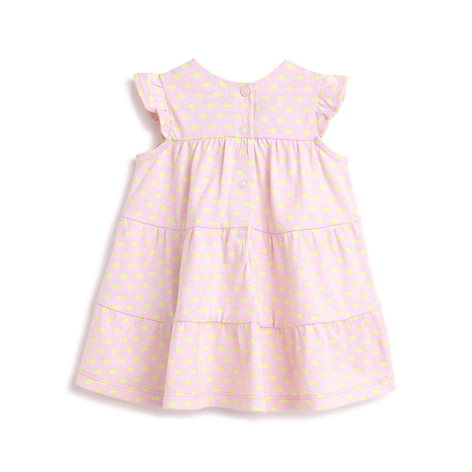 Girls Pink Printed A-Line Dress