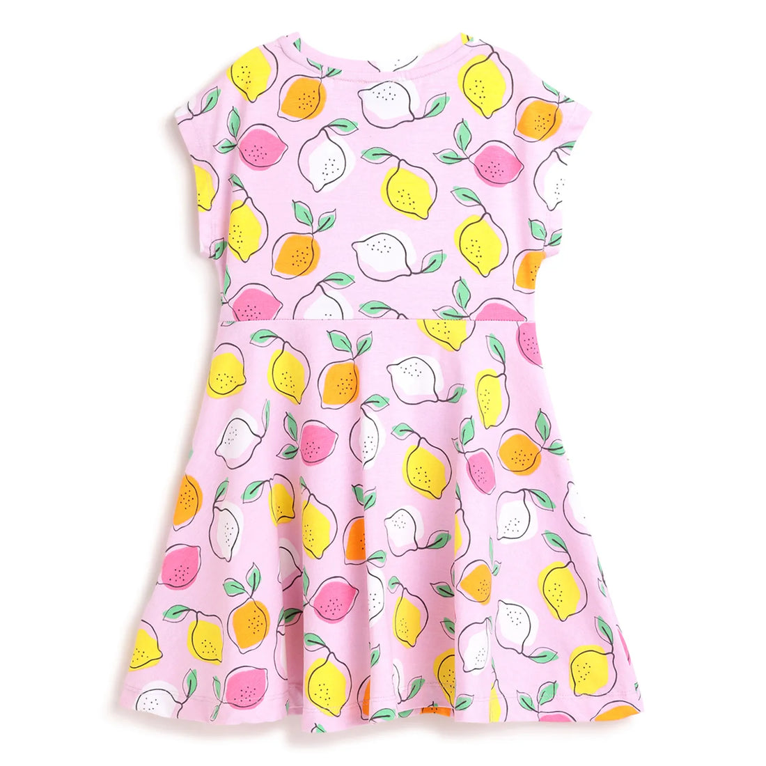 Girls Pink Printed A-Line Dress