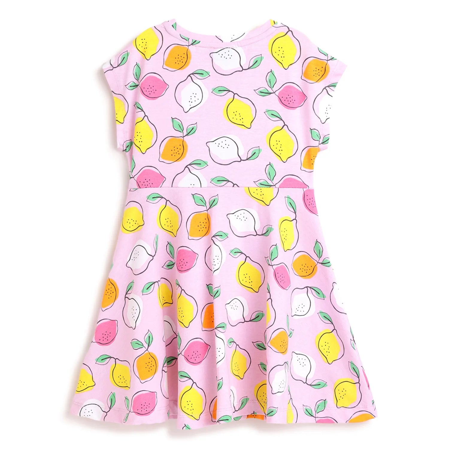 Girls Pink Printed A-Line Dress