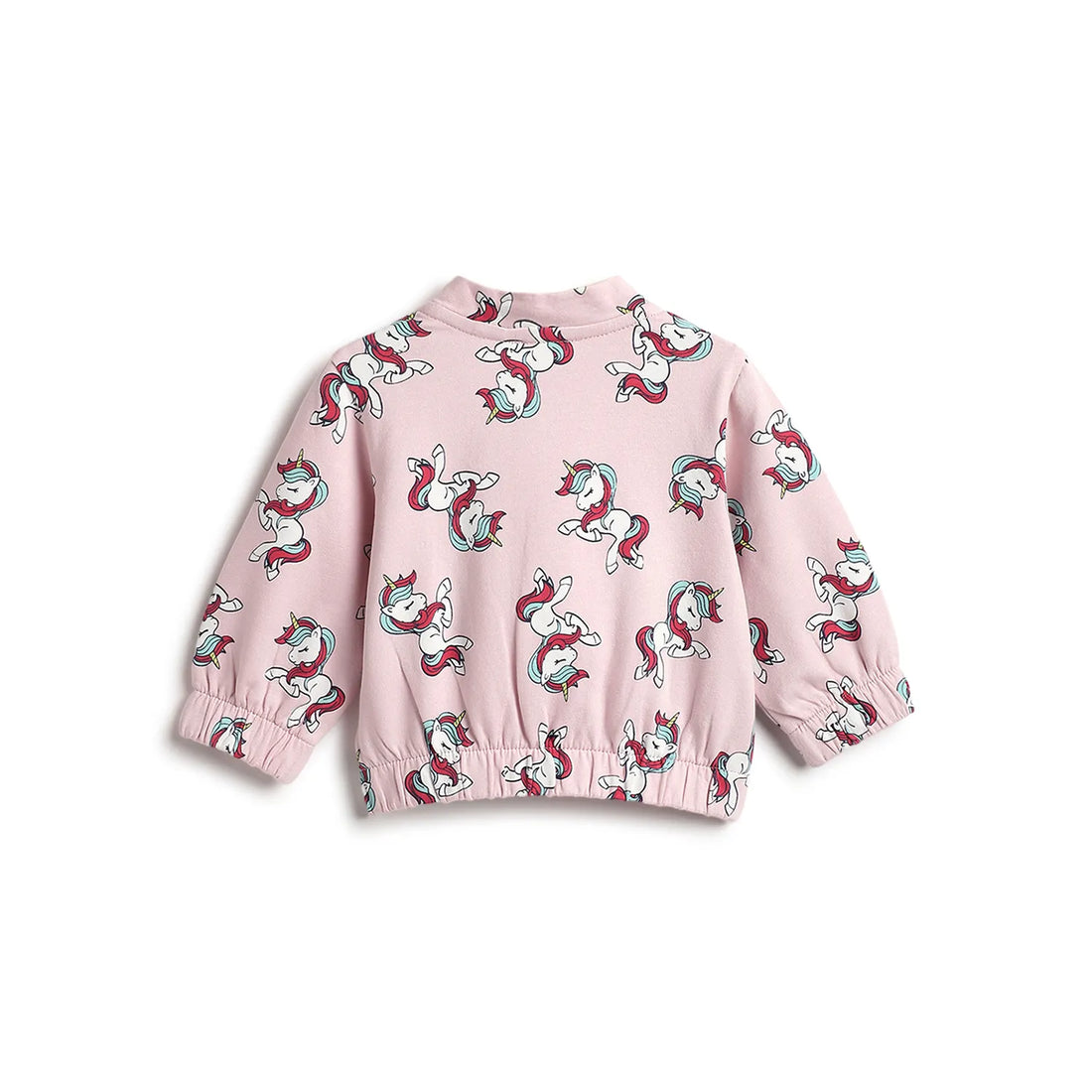 Girls Pink Printed Cardigan