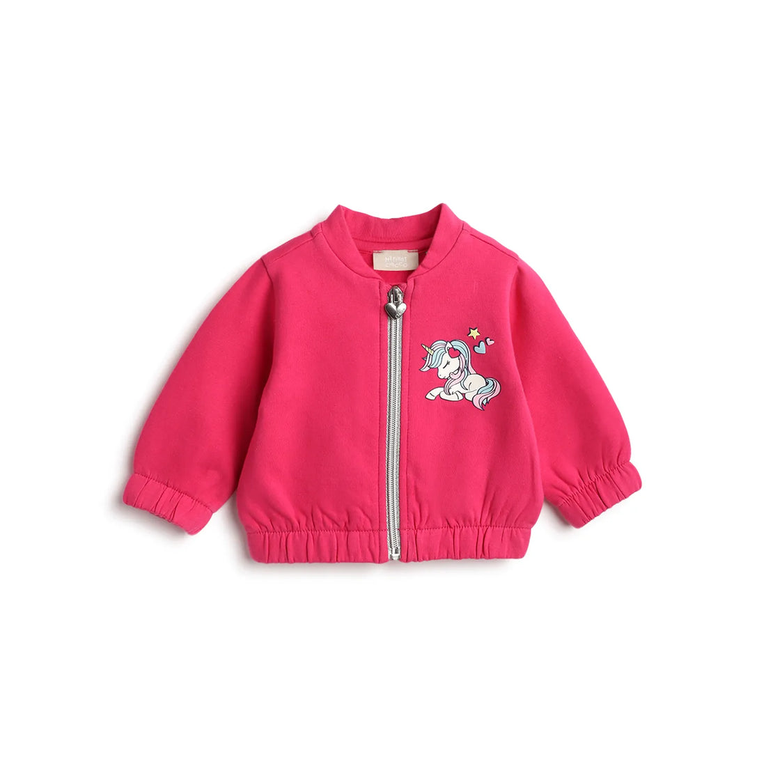 Girls Pink Printed Cardigan