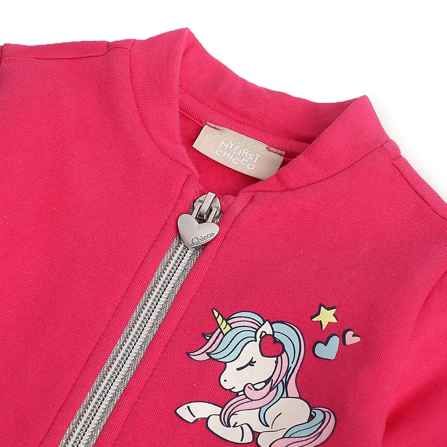 Girls Pink Printed Cardigan