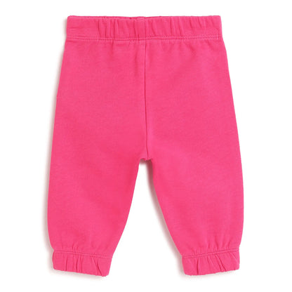 Girls Pink Printed Joggers