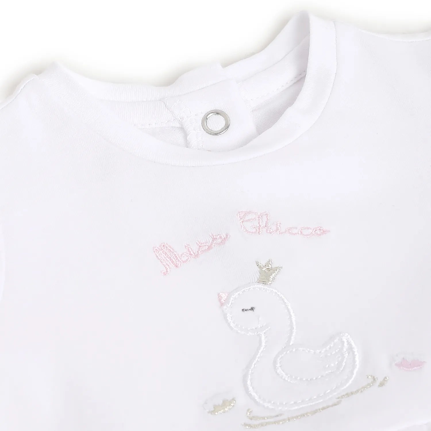 Girls Pink Printed Leg Opening Babysuit