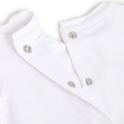 Girls Pink Printed Leg Opening Babysuit