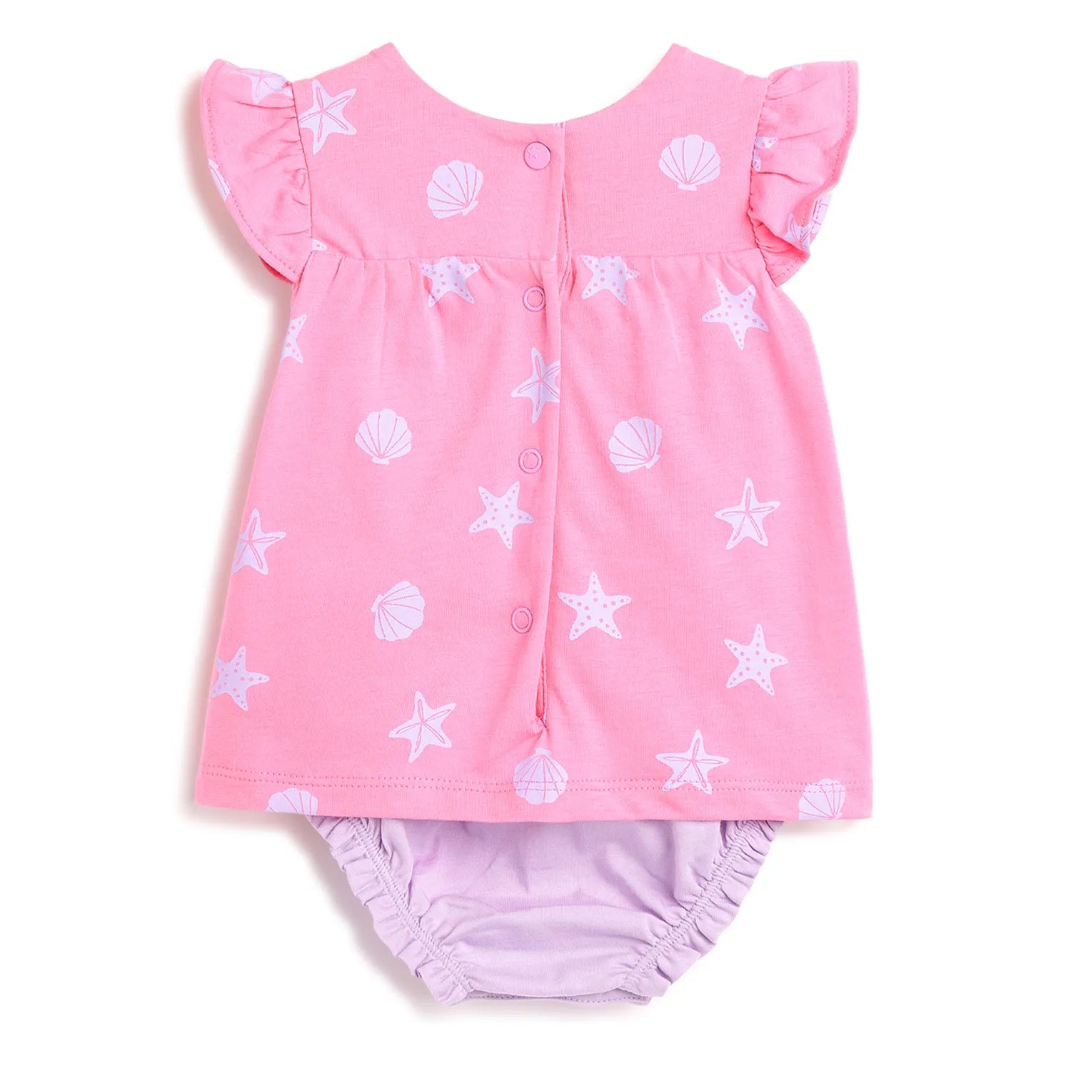 Girls Pink Printed Romper
