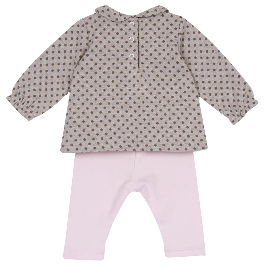 Girls Pink Printed Top With Leggings