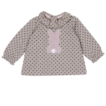 Girls Pink Printed Top With Leggings