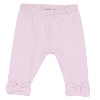 Girls Pink Printed Top With Leggings