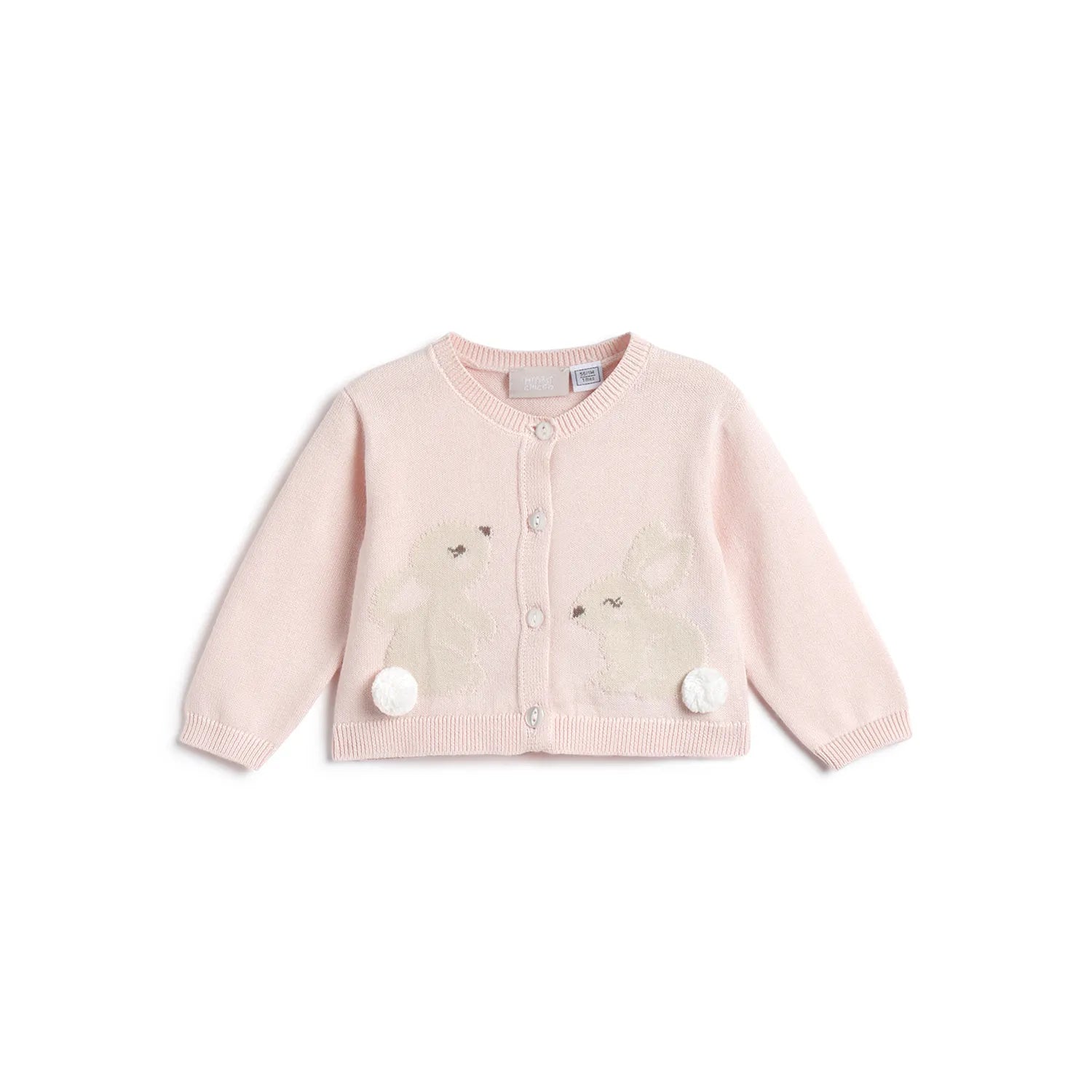 Girls Pink Self Design Cardigan